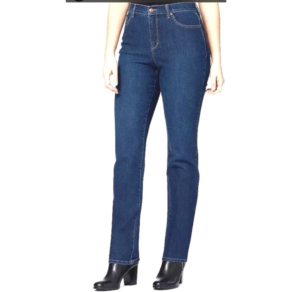 Gloria Vanderbilt Womens Dark Wash High Rise Amanda Straight Leg Jeans Sz 8 New